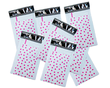 Hot Pink & Teal 4x8" Polka Dot Poly Bubble Mailers, Padded Envelope Shipping Bag - ShipNFun