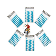 6" x 10", 4 x 8" Teal Blue Chevron Poly Bubble Mailer Padded Shipping Envelopes - ShipNFun