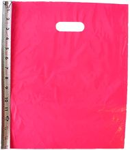 12" x 15" Colored PLASTIC MERCHANDISE Bags Retail Store Bags w/Die Cut Handles - ShipNFun
