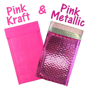 4x8" Pink,Teal, Gold Polka Dot Poly Bubble Mailers, Padded Shipping Envelopes - ShipNFun