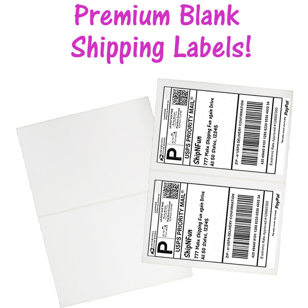 USA Premium Self Adhesive Shipping Labels 8.5x11 Half Sheet Mailing UPS FEDEX - ShipNFun