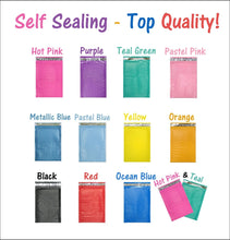 4x8 Hot Pink,Teal Poly Bubble Mailers, Colored Padded Shipping Mailing Envelopes - ShipNFun