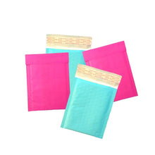 Hot Pink, Aqua and Polka Dot Kraft Bubble Mailers, Padded Envelopes, 4x8 & 6x9 - ShipNFun