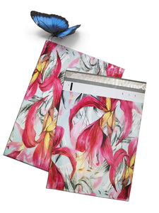 10x13" Wild Pink Tropical FLAT POLY Mailers, Self Sealing Business Envelopes - ShipNFun