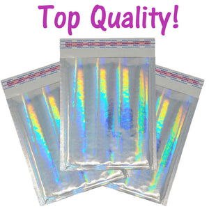 6x10 Holographic Foil & Metallic Bubble Mailers Combo Pack Padded Shipping USPS - ShipNFun