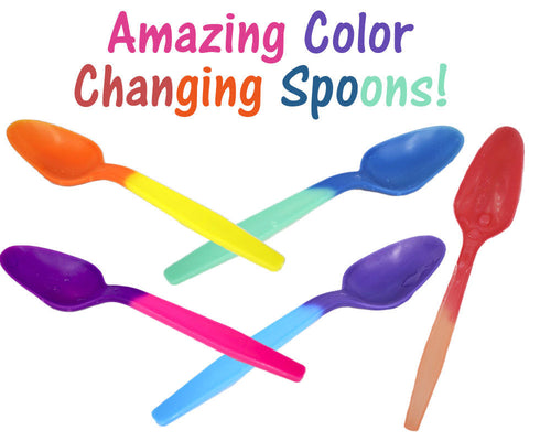 FUN! Color Changing Spoons, Party Favorites Reusable Recyclable Eco Friendly NEW - ShipNFun