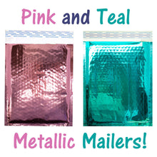 8.5x12 Holographic, Pink, Teal METALLIC BUBBLE MAILERS,  Poly Padded Envelopes! - ShipNFun