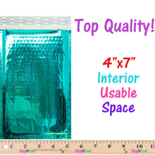 4x8 Teal, Rose Gold Metallic Padded Bubble Mailers, Shipping Envelopes Self Seal - ShipNFun