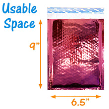 6x10 Cobalt Blue, Pink Metallic Foil Bubble Mailers Padded Designer Mailing Bags - ShipNFun