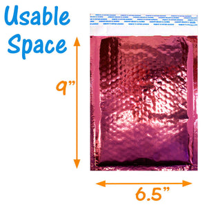 6x10 Cobalt Blue, Pink Metallic Foil Bubble Mailers Padded Designer Mailing Bags - ShipNFun