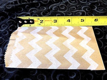 200 -3x5” Mini Natural Kraft & White Chevron -Flat Paper Treat Bags - ShipNFun