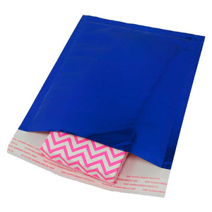 6x10 Cobalt Blue, Pink Metallic Foil Bubble Mailers Padded Designer Mailing Bags - ShipNFun