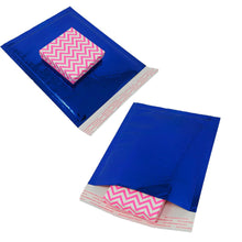 6x10 Cobalt Blue, Pink Metallic Foil Bubble Mailers Padded Designer Mailing Bags - ShipNFun
