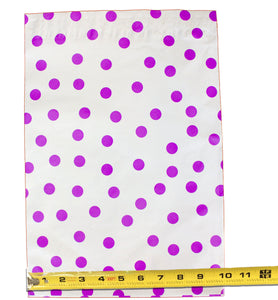 10" x 13" Polka Dot Poly Mailers, Hot Pink,Teal,Purple,Blue Colored Flat Mailers - ShipNFun