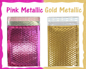 4x8" Pink,Teal, Gold Polka Dot Poly Bubble Mailers, Padded Shipping Envelopes - ShipNFun