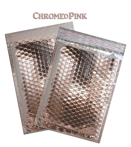 10 to 100 Pack -6x10 Chromed Pink METALLIC BUBBLE MAILER, Self Sealing Envelope - ShipNFun
