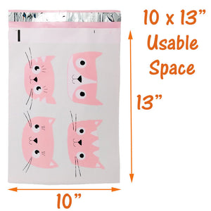 10x13" Designer Owls, Cat's Poly Mailers Combo Pack, Quality Shipping Envelopes! - ShipNFun