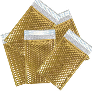 4x8" Pink,Teal, Gold Polka Dot Poly Bubble Mailers, Padded Shipping Envelopes - ShipNFun
