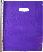 12" x 15" Colored PLASTIC MERCHANDISE Bags Retail Store Bags w/Die Cut Handles - ShipNFun