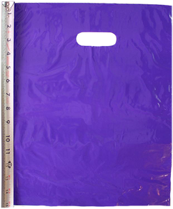 12" x 15" Colored PLASTIC MERCHANDISE Bags Retail Store Bags w/Die Cut Handles - ShipNFun