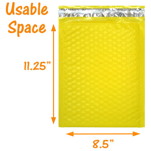 30 Pack 4x8, 6x10", 8x12, 10x15 Inch Hot Pink, Yellow, Purple Padded Colored Poly Bubble Mailers, Self Seal Mailing Shipping Envelope Bags