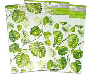 6x10" Tropical Banana Leaves Poly Bubble Mailers, Self Sealing Fun Designer Bubble Air Padded Bags, Shipping Envelopes - ShipNFun