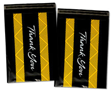 Thank you Collection Theme Poly Shipping Mailers 10x13" Combo, Self Seal Business International Black, White, Orange Mailing Postal bags