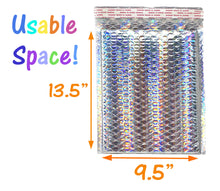 9x13 Nude Pink and/or Holographic Metallic Bubble Mailers (9.5x13" Usable Space), Padded Shipping Envelopes, Weather Resistant Quality Pack - ShipNFun