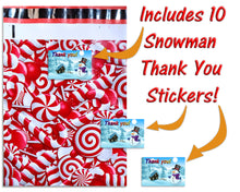 10x13 and 6x9 inch Candy Cane Poly Mailers Combo, Fall, Winter Collection Theme, Flat Self Seal Shipping Mailing Business Postal bags