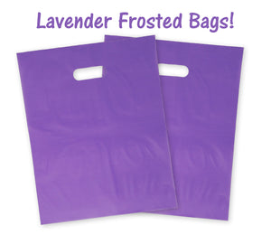 9x12 and 12x15" Frosted Plastic Merchandise Gift Bags, Party Retail Shopping Shirt Bags with Handles - ShipNFun