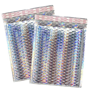 9x13 Nude Pink and/or Holographic Metallic Bubble Mailers (9.5x13" Usable Space), Padded Shipping Envelopes, Weather Resistant Quality Pack - ShipNFun