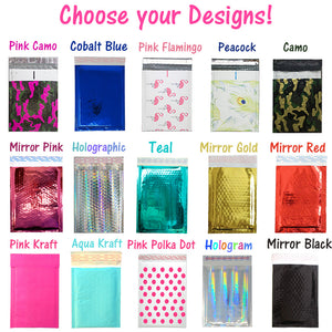 Any Style 6x10 Metallic Glamour Bubble Mailers Padded Shipping Envelopes Poly 0 - ShipNFun