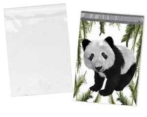 100 Pack, 50 Each 10x13" Flat Poly Mailers & 10x13 Clear Bags for Shirts, Self Sealing Shipping Clothing Flat Envelopes and Bag Combo Pack