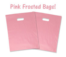 9x12 and 12x15" Frosted Plastic Merchandise Gift Bags, Party Retail Shopping Shirt Bags with Handles - ShipNFun