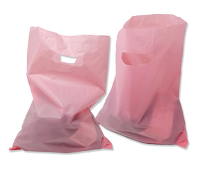 9x12 and 12x15" Frosted Plastic Merchandise Gift Bags, Party Retail Shopping Shirt Bags with Handles - ShipNFun