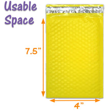 4x8 Hot Pink, Teal, Purple, Blue, Pastel, Orange, Red, Black, Yellow Poly Bubble Mailers, (4x7.5" Usable Space) Padded Shipping Envelopes