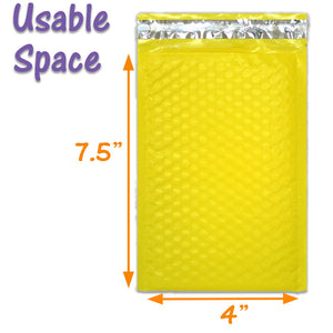 4x8 Hot Pink, Teal, Purple, Blue, Pastel, Orange, Red, Black, Yellow Poly Bubble Mailers, (4x7.5" Usable Space) Padded Shipping Envelopes