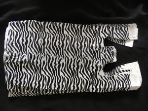 200 Zebra and Leopard Plastic T-Shirt Bags 8x5x16 Wholesale Animal W\Handle Bags - ShipNFun