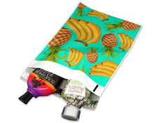 10x13 Poly Mailers, Teal Pineapple Banana Tropical Theme Self Seal, Cosmetic Clothing Custom Flat Shipping Mailing Envelope Bags