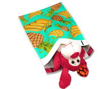 10x13 Poly Mailers, Teal Pineapple Banana Tropical Theme Self Seal, Cosmetic Clothing Custom Flat Shipping Mailing Envelope Bags