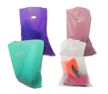 9x12 and 12x15" Frosted Plastic Merchandise Gift Bags, Party Retail Shopping Shirt Bags with Handles - ShipNFun