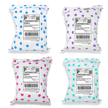 10" x 13" Polka Dot Poly Mailers, Hot Pink,Teal,Purple,Blue Colored Flat Mailers - ShipNFun