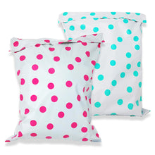 10" x 13" Polka Dot Poly Mailers, Hot Pink,Teal,Purple,Blue Colored Flat Mailers - ShipNFun