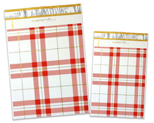10x13 and/or 6x9 inch Red & Gold Plaid Design Poly Mailers Combo, Fall, Winter Collection Theme, Flat Self Seal Shipping Mailing Postal bags