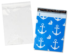 100 Pack, 50 Each 10x13" Flat Poly Mailers & 10x13 Clear Bags for Shirts, Self Sealing Shipping Clothing Flat Envelopes and Bag Combo Pack