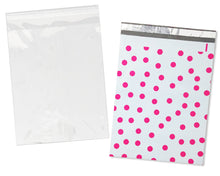 100 Pack, 50 Each 10x13" Flat Poly Mailers & 10x13 Clear Bags for Shirts, Self Sealing Shipping Clothing Flat Envelopes and Bag Combo Pack