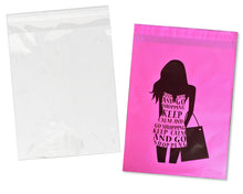 100 Pack, 50 Each 10x13" Flat Poly Mailers & 10x13 Clear Bags for Shirts, Self Sealing Shipping Clothing Flat Envelopes and Bag Combo Pack