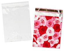 100 Pack, 50 Each 10x13" Flat Poly Mailers & 10x13 Clear Bags for Shirts, Self Sealing Shipping Clothing Flat Envelopes and Bag Combo Pack