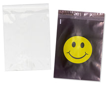 100 Pack, 50 Each 10x13" Flat Poly Mailers & 10x13 Clear Bags for Shirts, Self Sealing Shipping Clothing Flat Envelopes and Bag Combo Pack