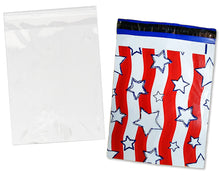100 Pack, 50 Each 10x13" Flat Poly Mailers & 10x13 Clear Bags for Shirts, Self Sealing Shipping Clothing Flat Envelopes and Bag Combo Pack
